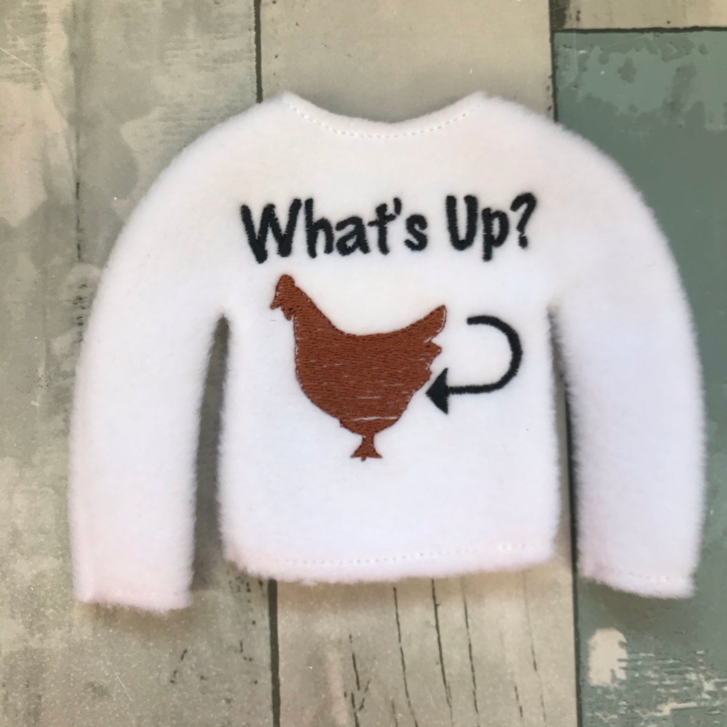 What's Up Chicken Butt Elf Sweater