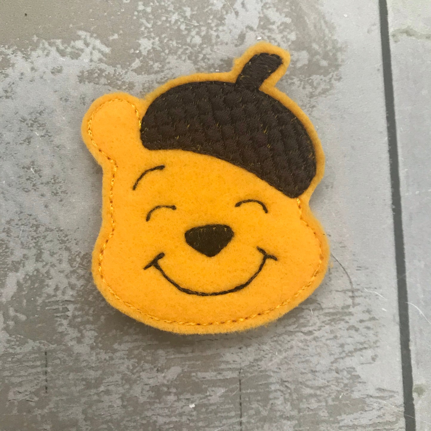 Acorn Hat Bear Felt Snap Hair Clip