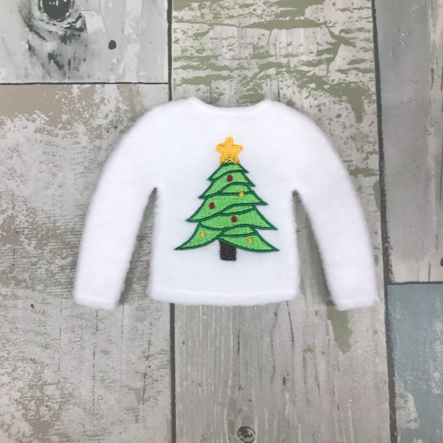 Christmas Tree With Gold Star & Baubles Elf Sweater