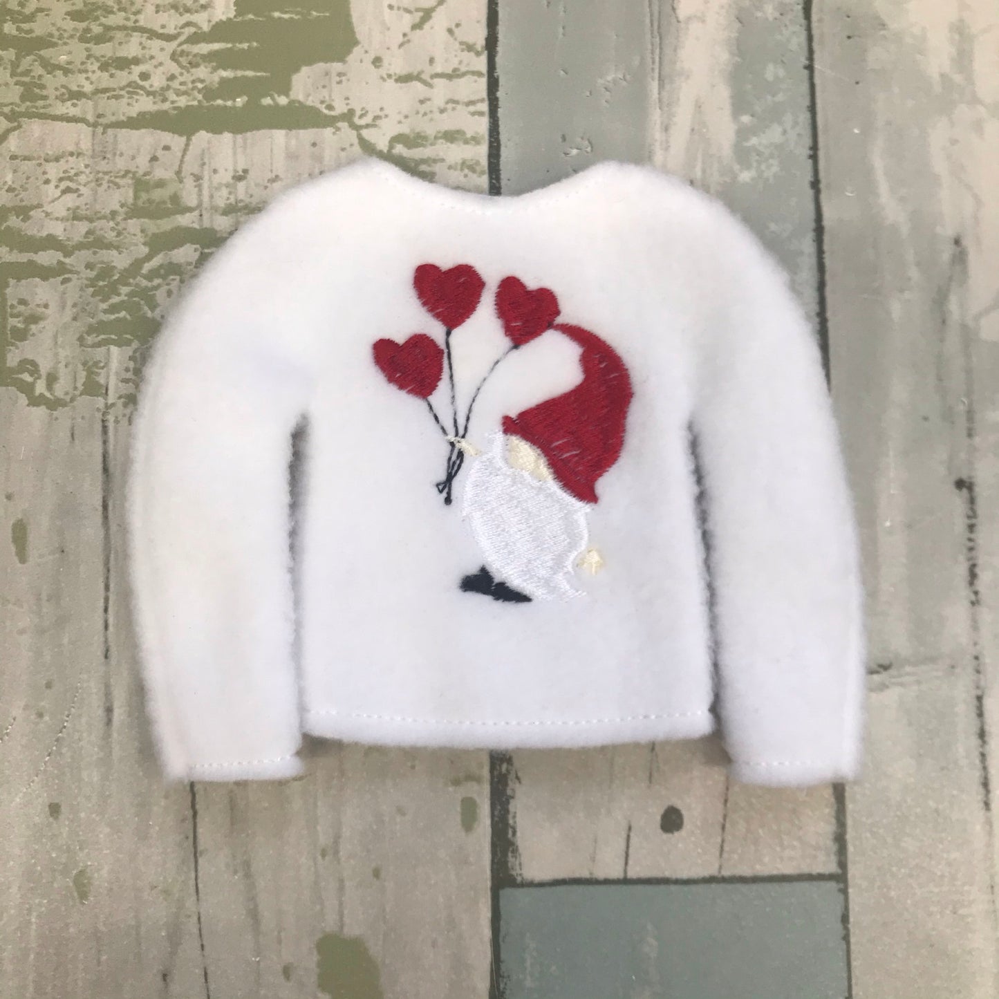 Gnome With Heart Balloons Elf Sweater