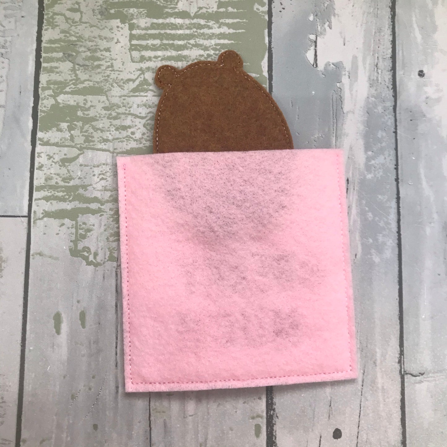 Beary Much Felt Finger Puppet with Pouch