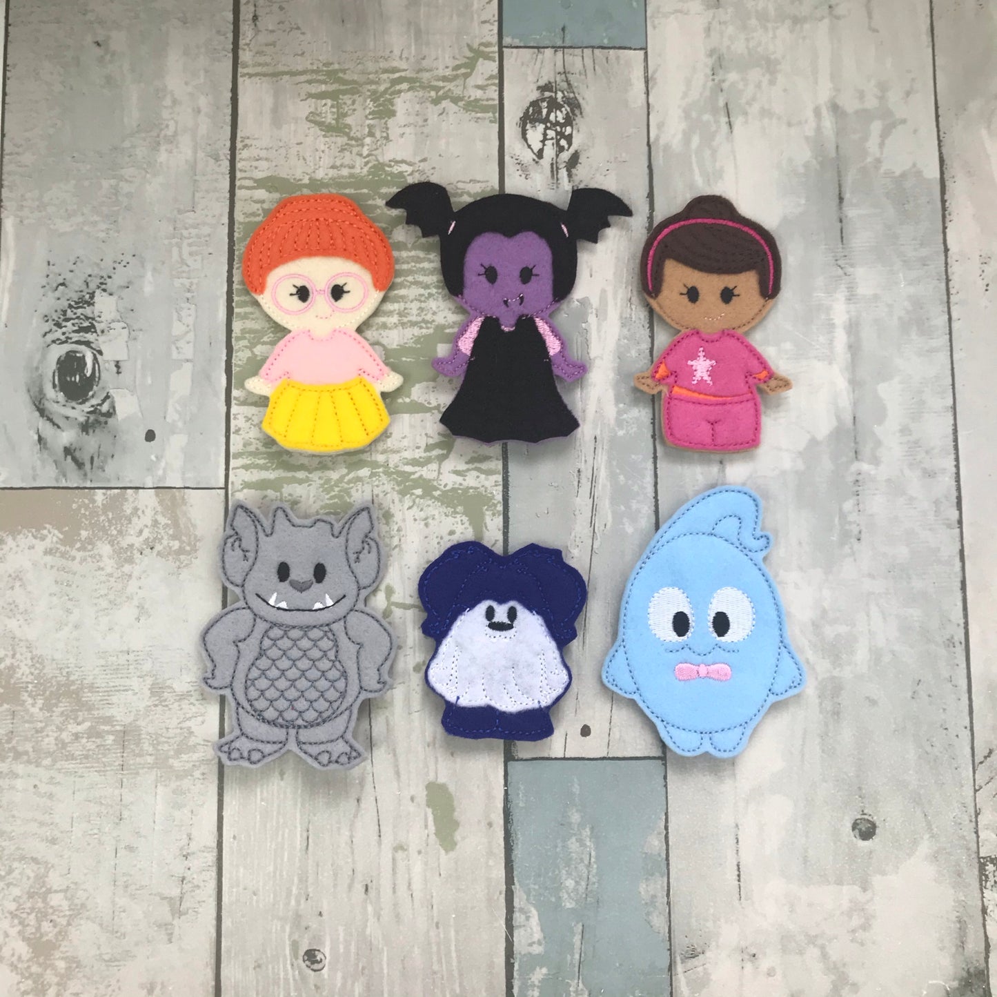 Fang Girl and Friends Felt Finger Puppets