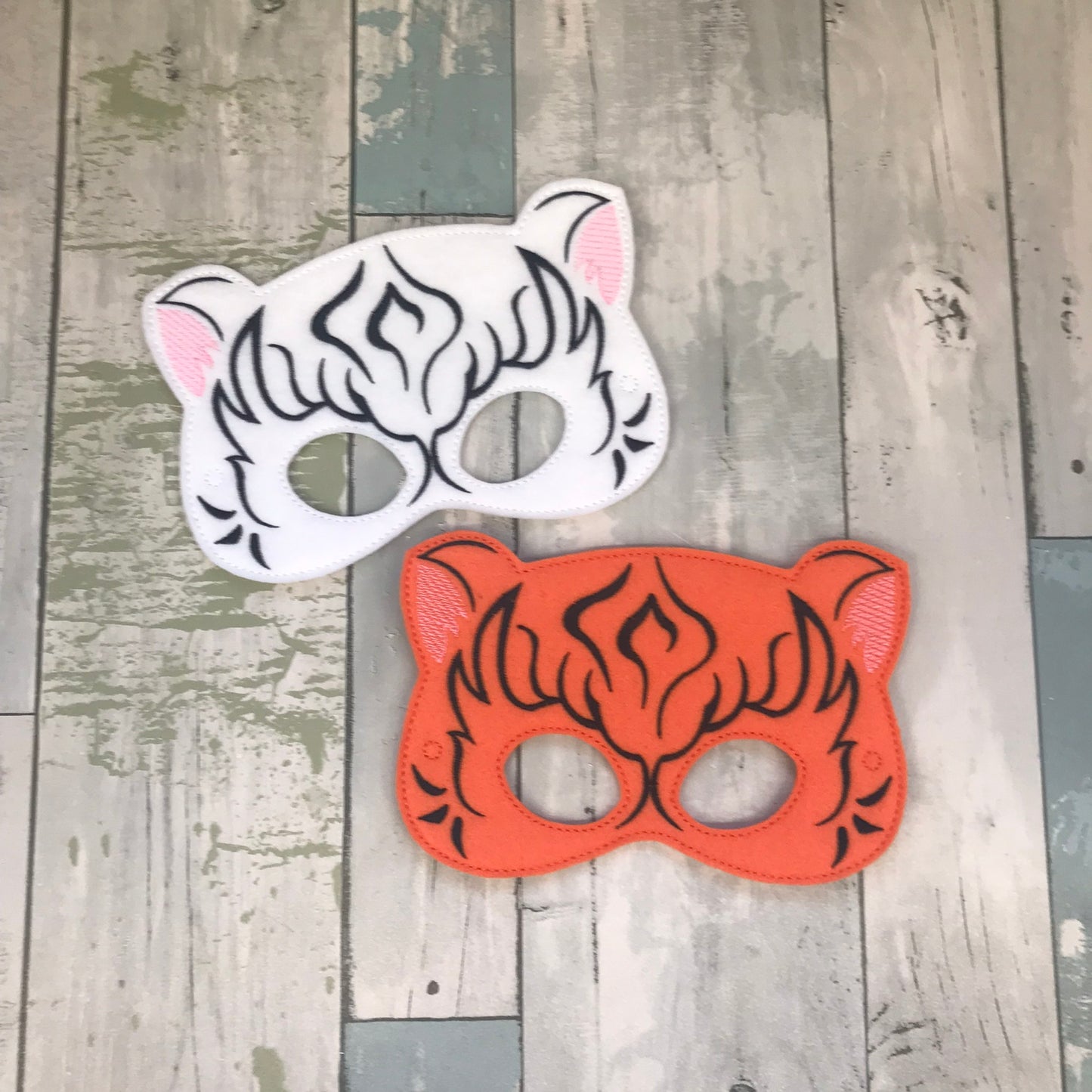 White Tiger Felt Play Mask