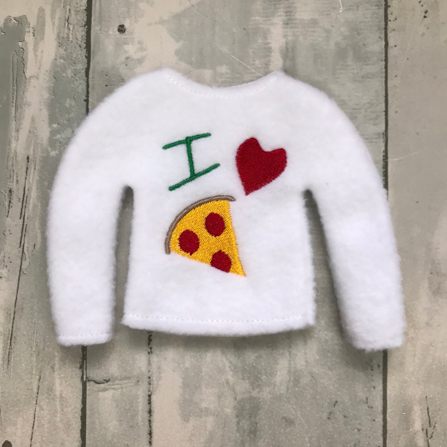 I Heart Pizza Elf Sweater