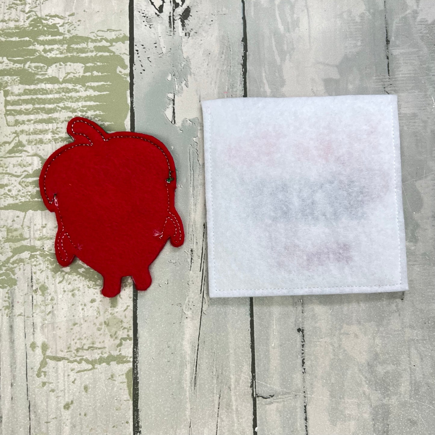 Strawberry Felt Finger Puppet with Pouch