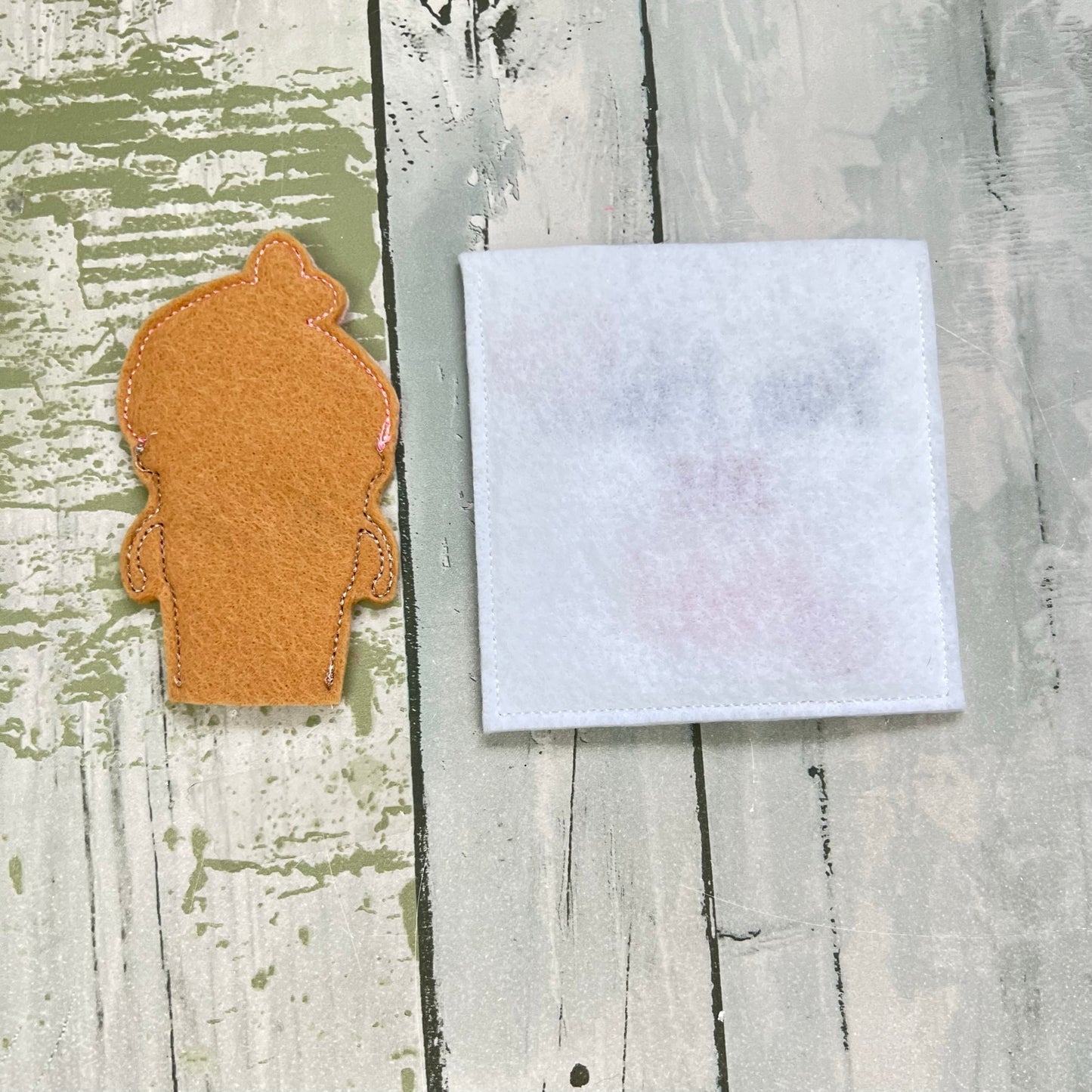 Ice Cream Cone Felt Finger Puppet with Pouch