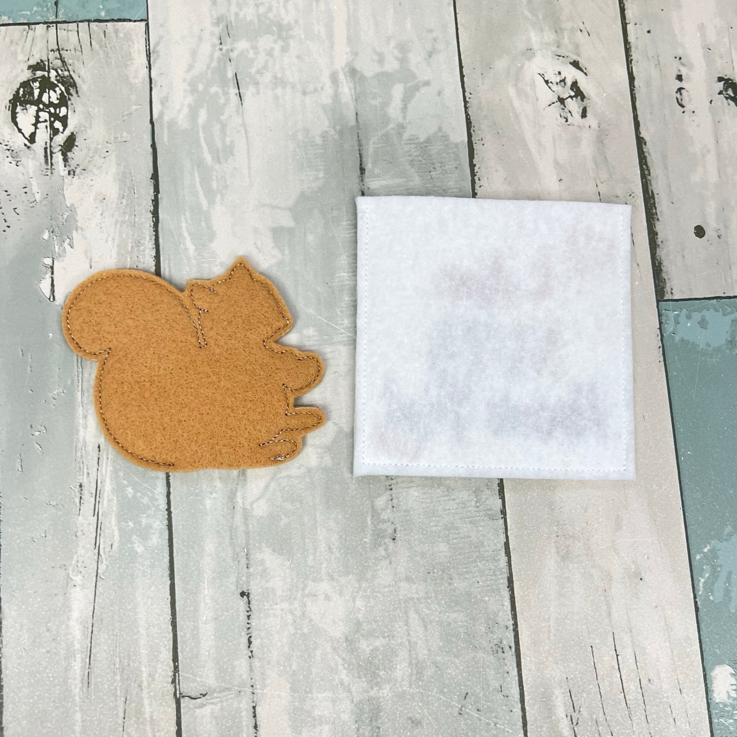 Squirrel Felt Finger Puppet with Pouch