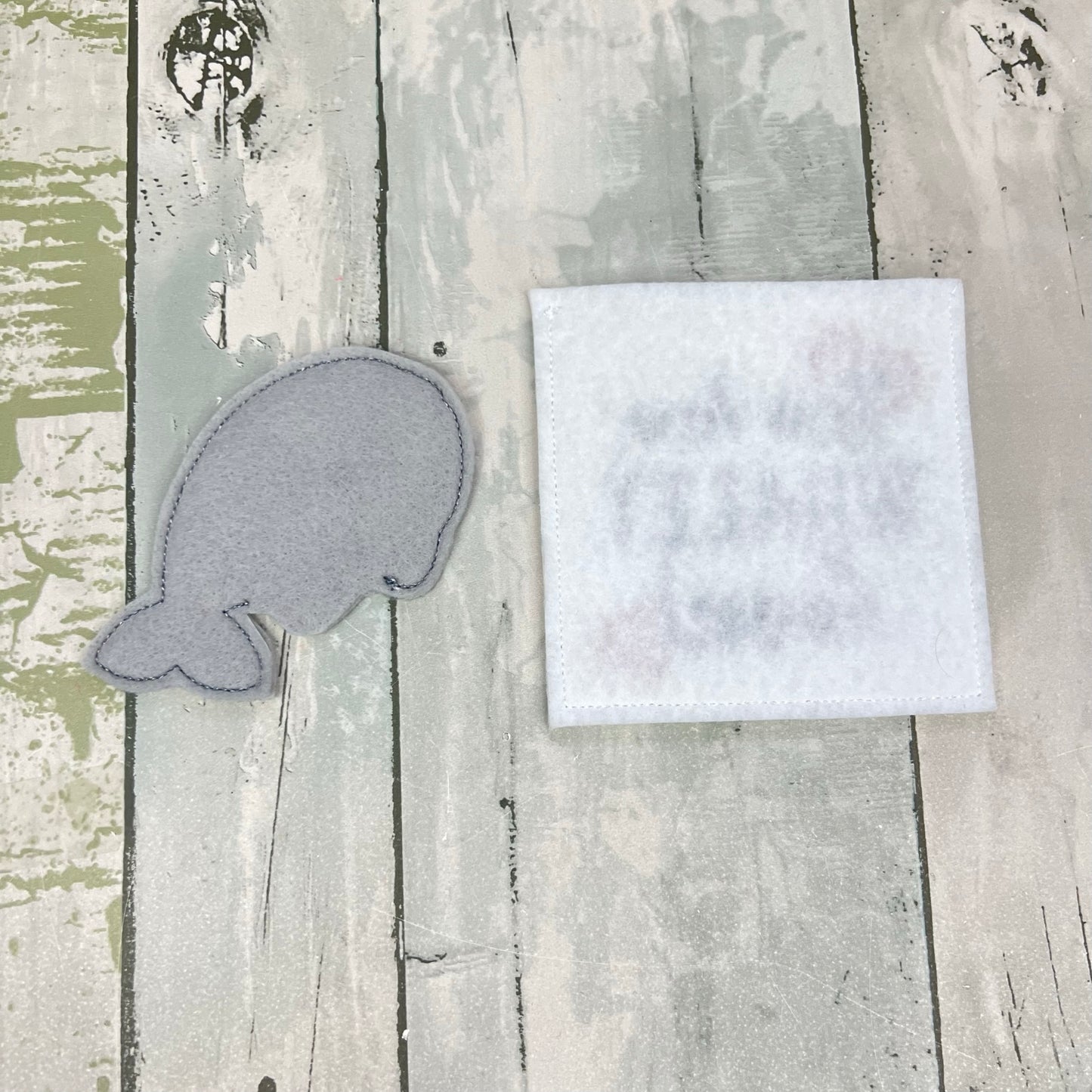 Whale Felt Finger Puppet with Pouch