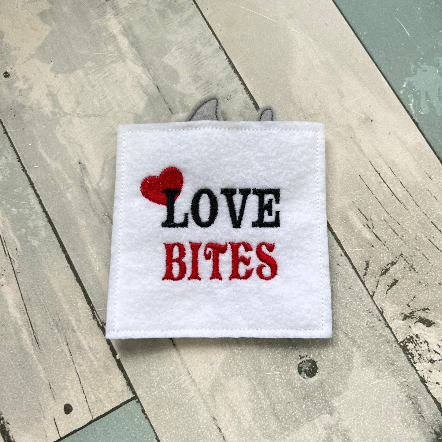 Love Bites Felt Finger Puppet with Pouch