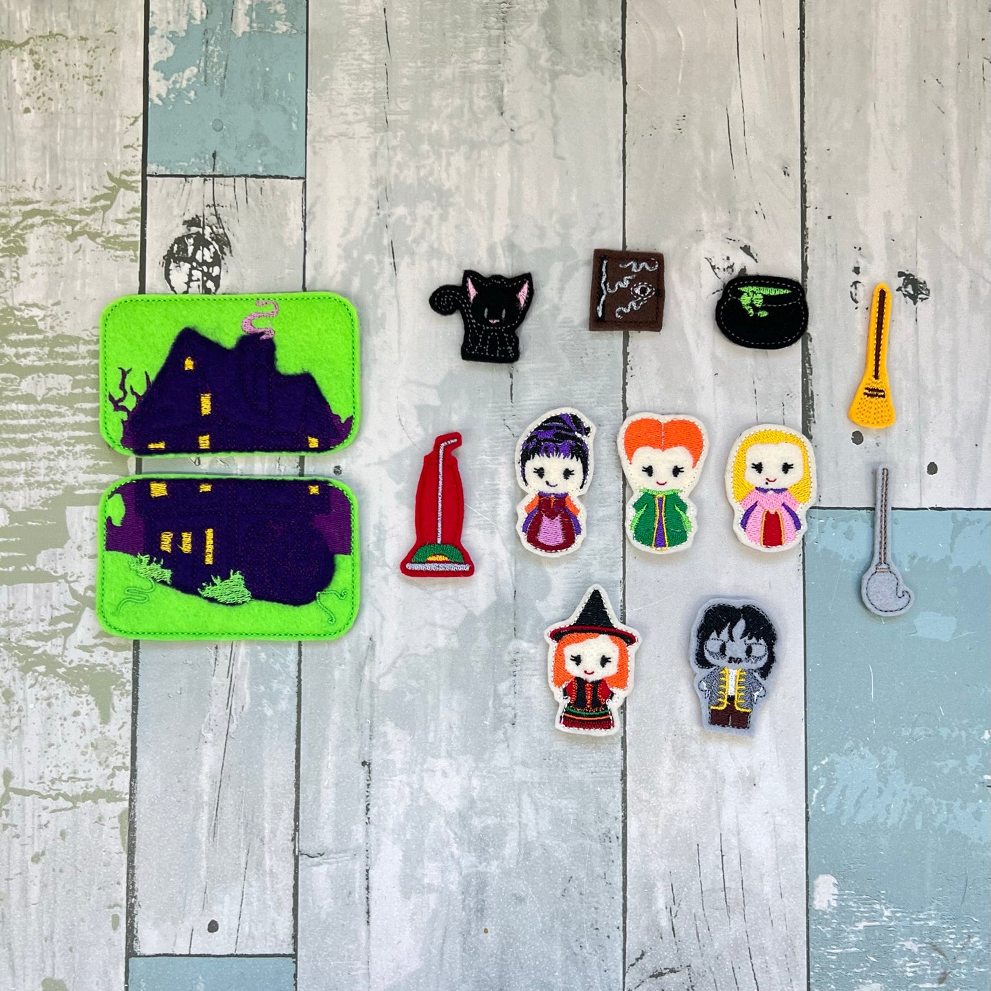 Witch Sisters Felt Pocket Play Set With Tin