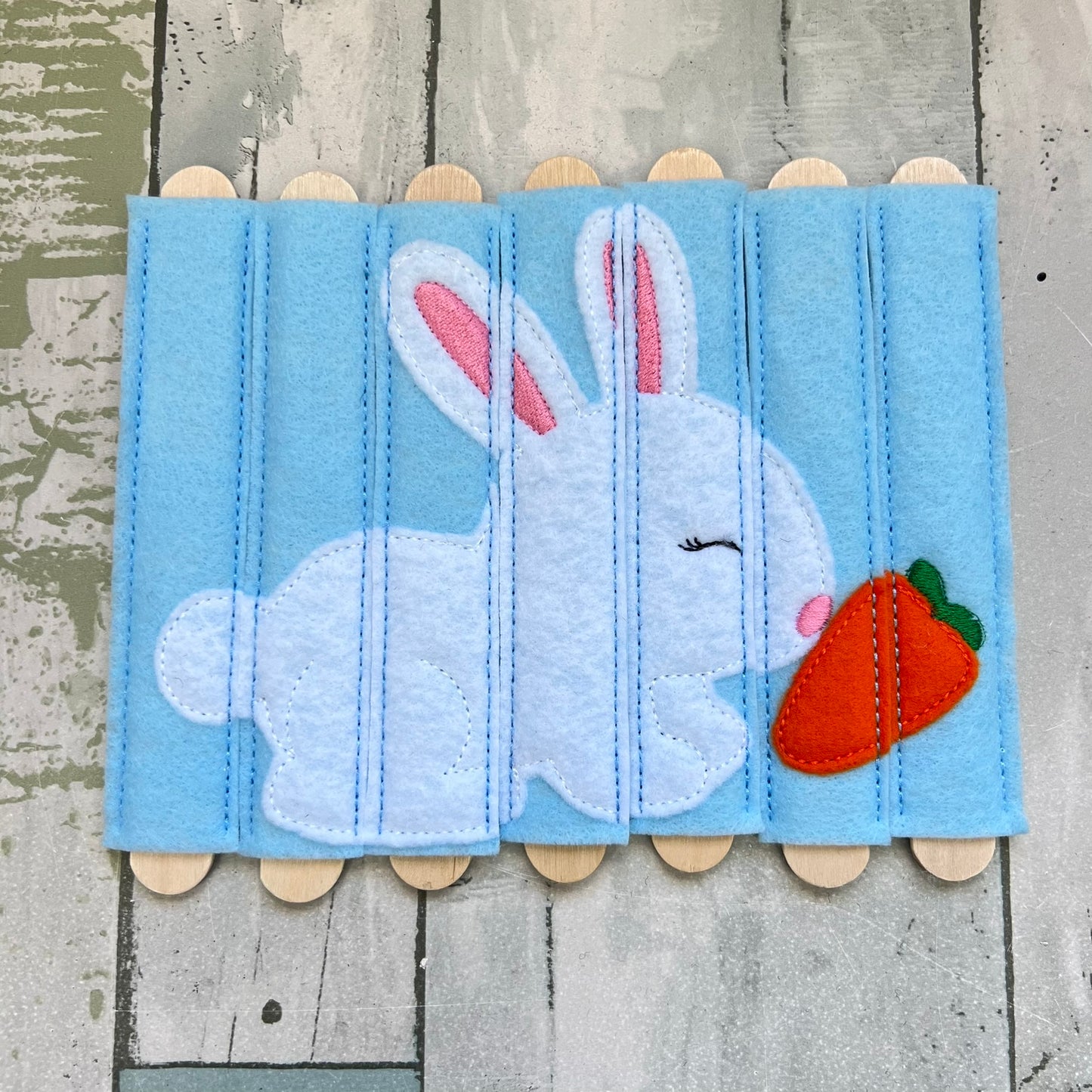 Bunny with Carrot Stick Felt Puzzle