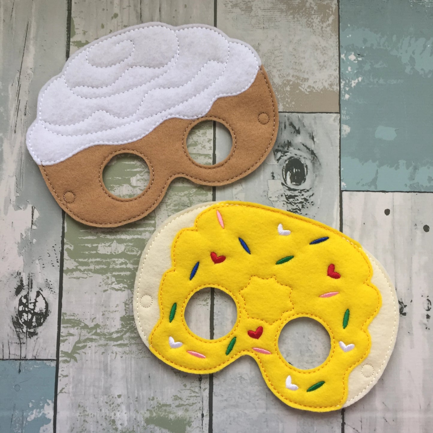 Cinnamon Bun and Doughnut Felt Masks