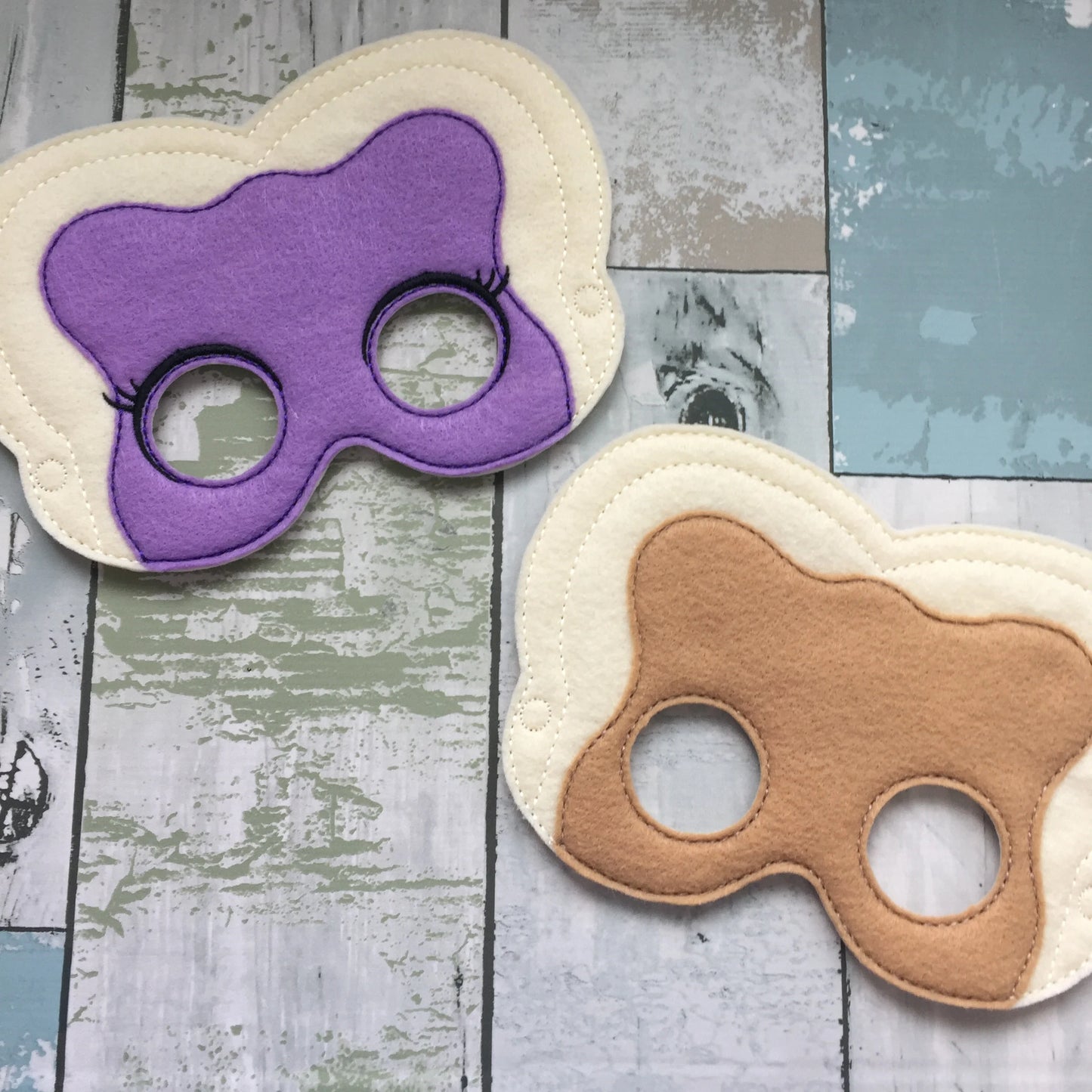 Peanut Butter and Jelly Felt Play Masks