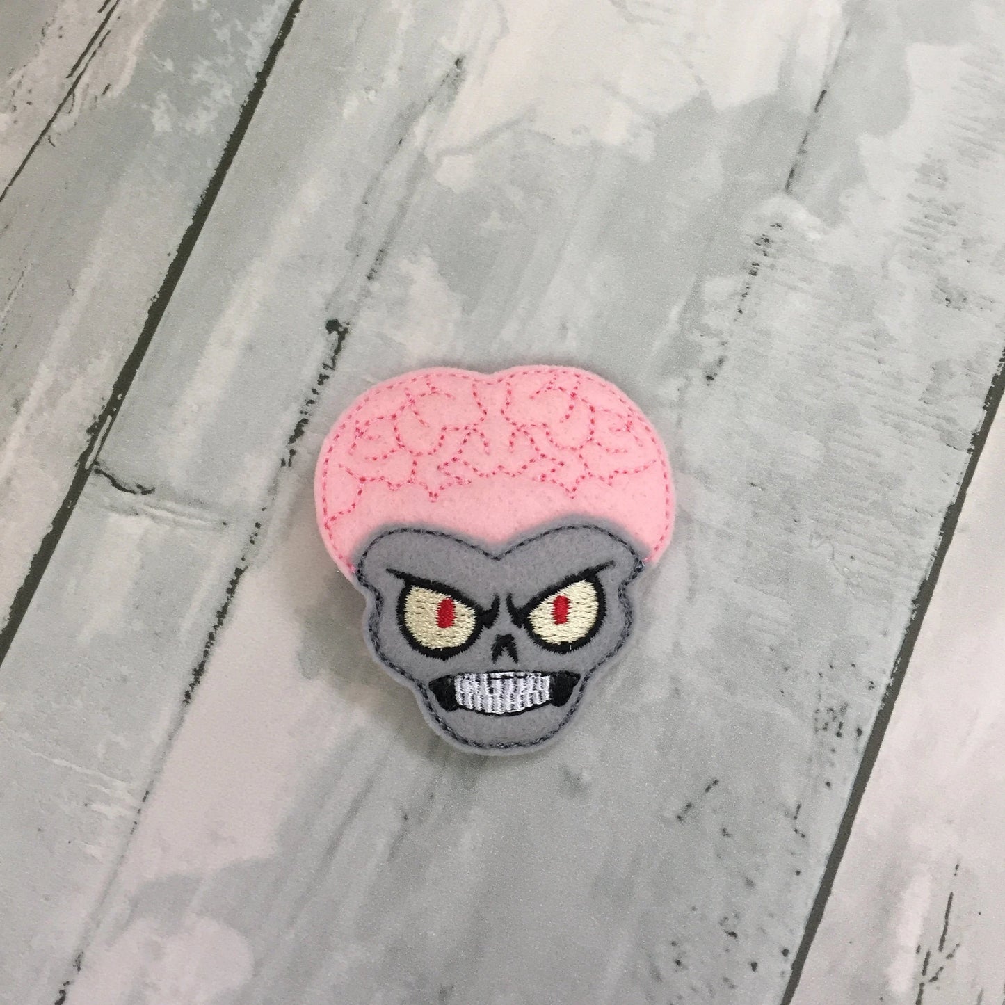 Alien Big Brain Felt Snap Hair Clip