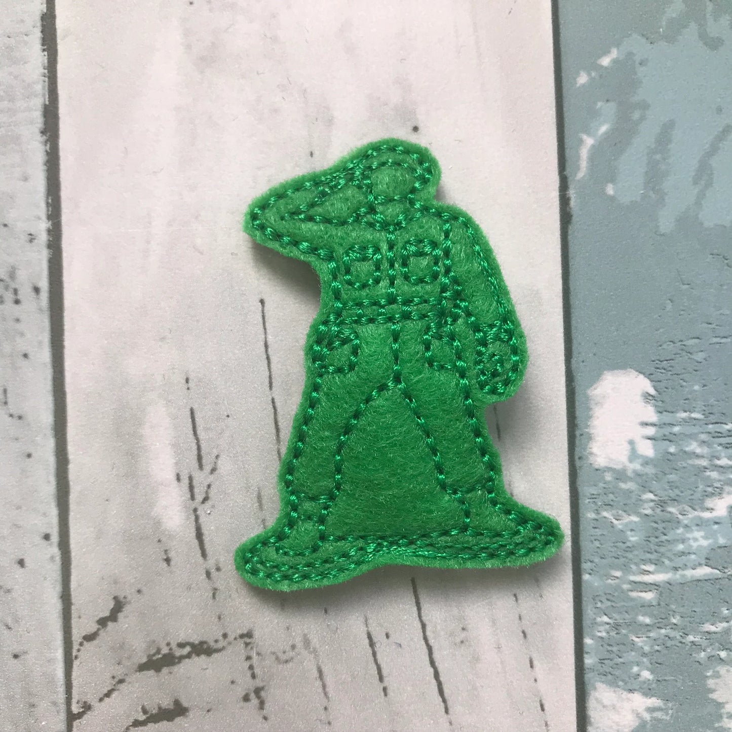 Green Army Man Felt Snap Hair Clip