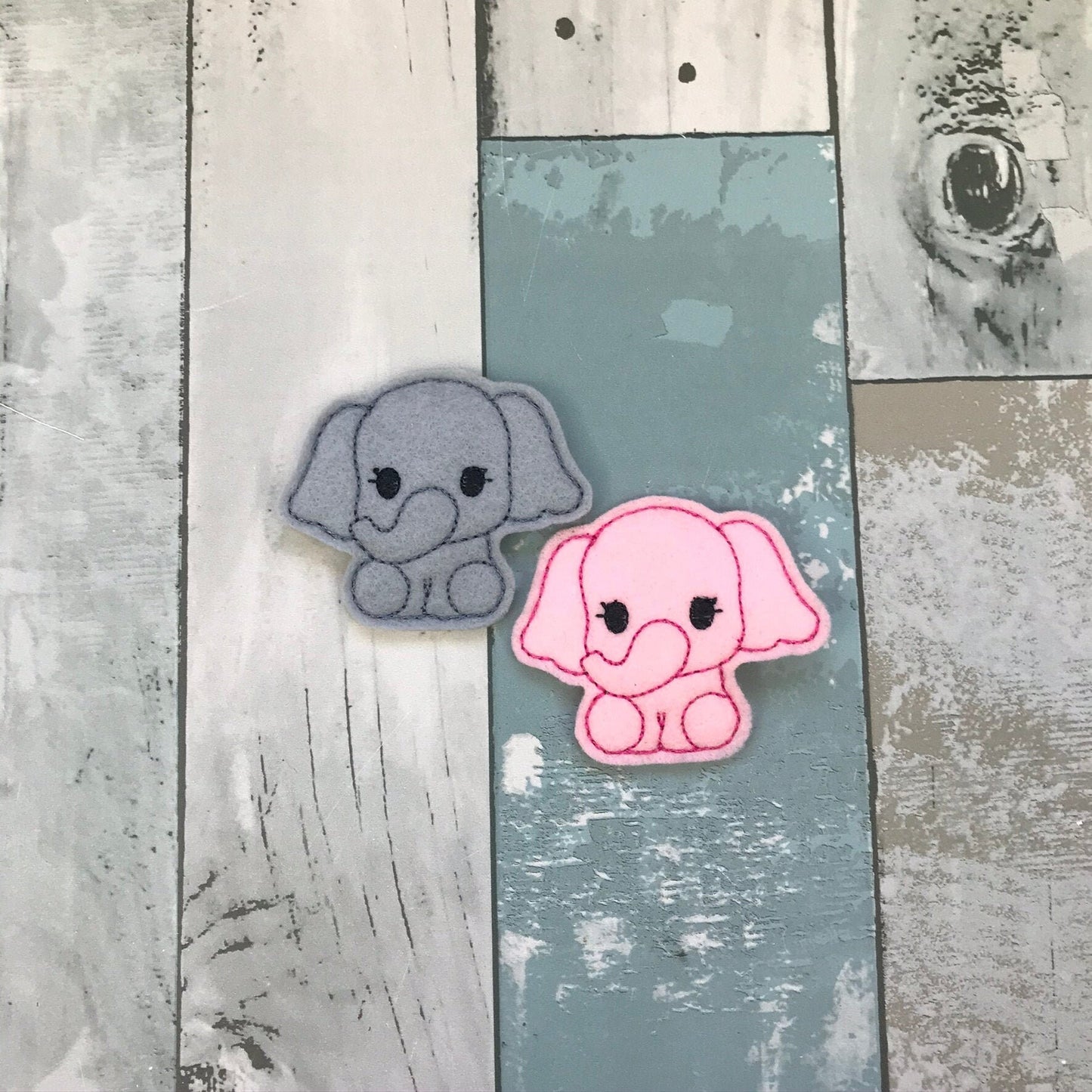 Elephant Felt Snap Hair Clip
