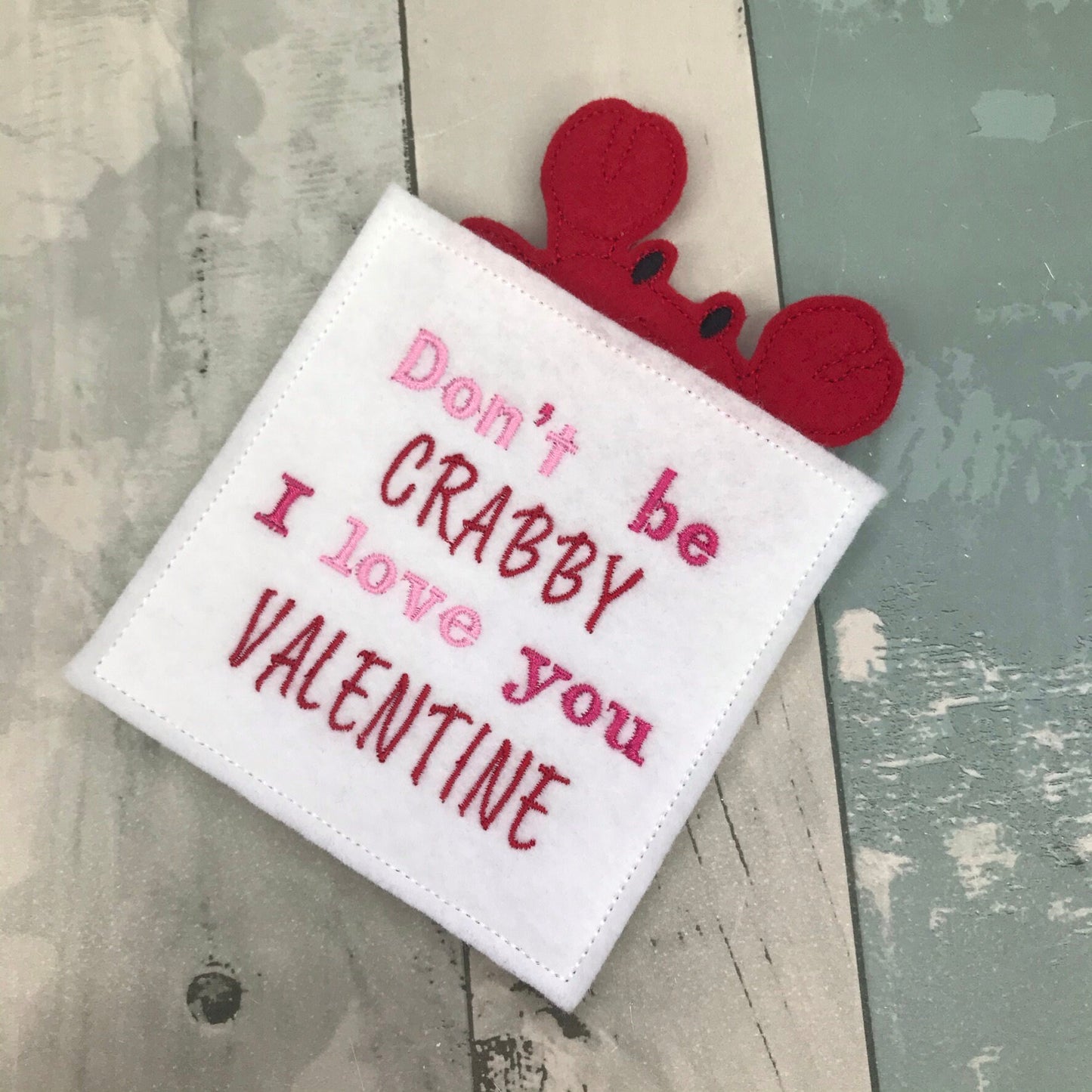 Crab Felt Finger Puppet with Pouch