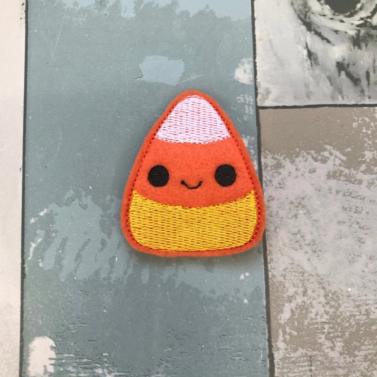 Halloween Candy Corn Felt Snap Hair Clip