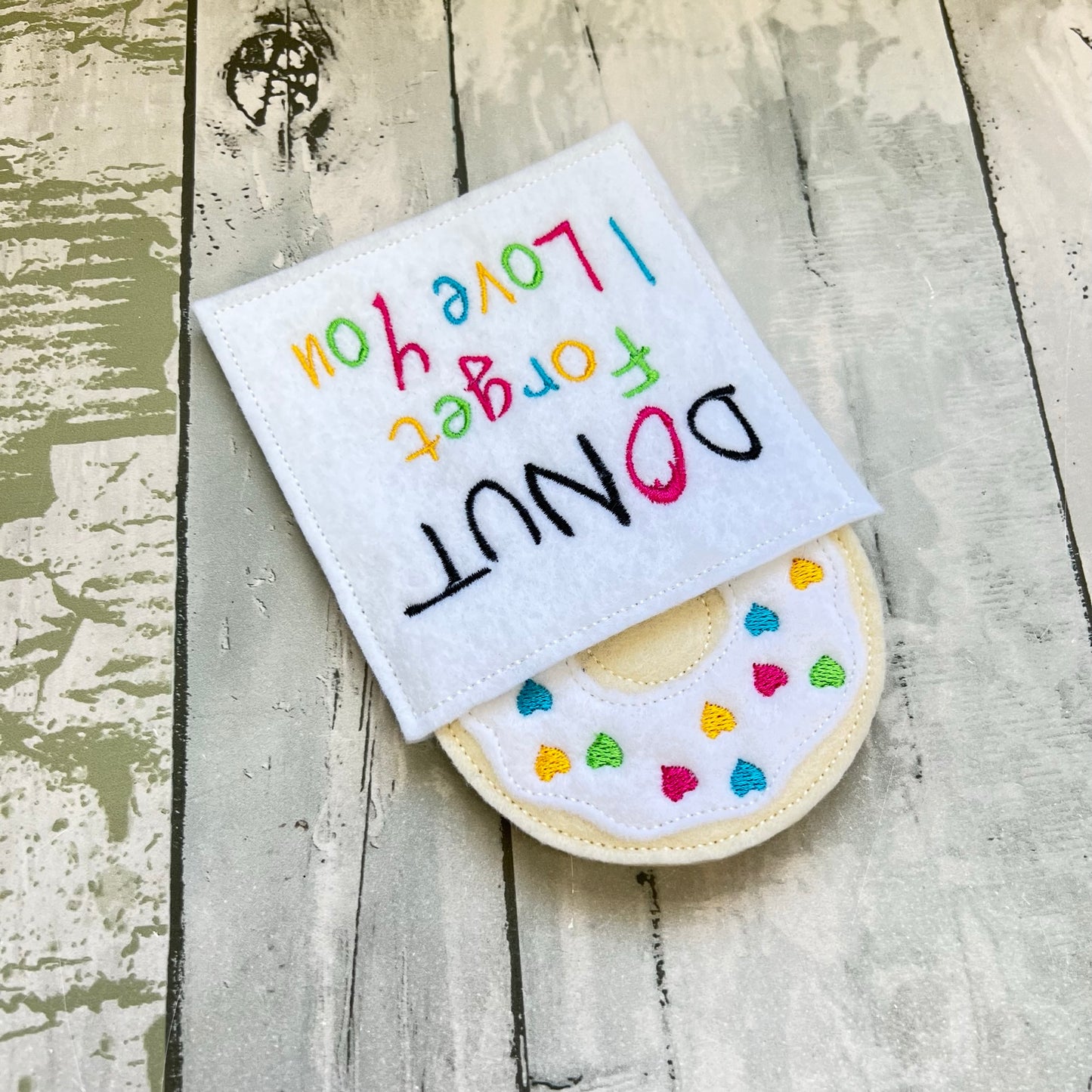 Donut Felt Finger Puppet with Pouch