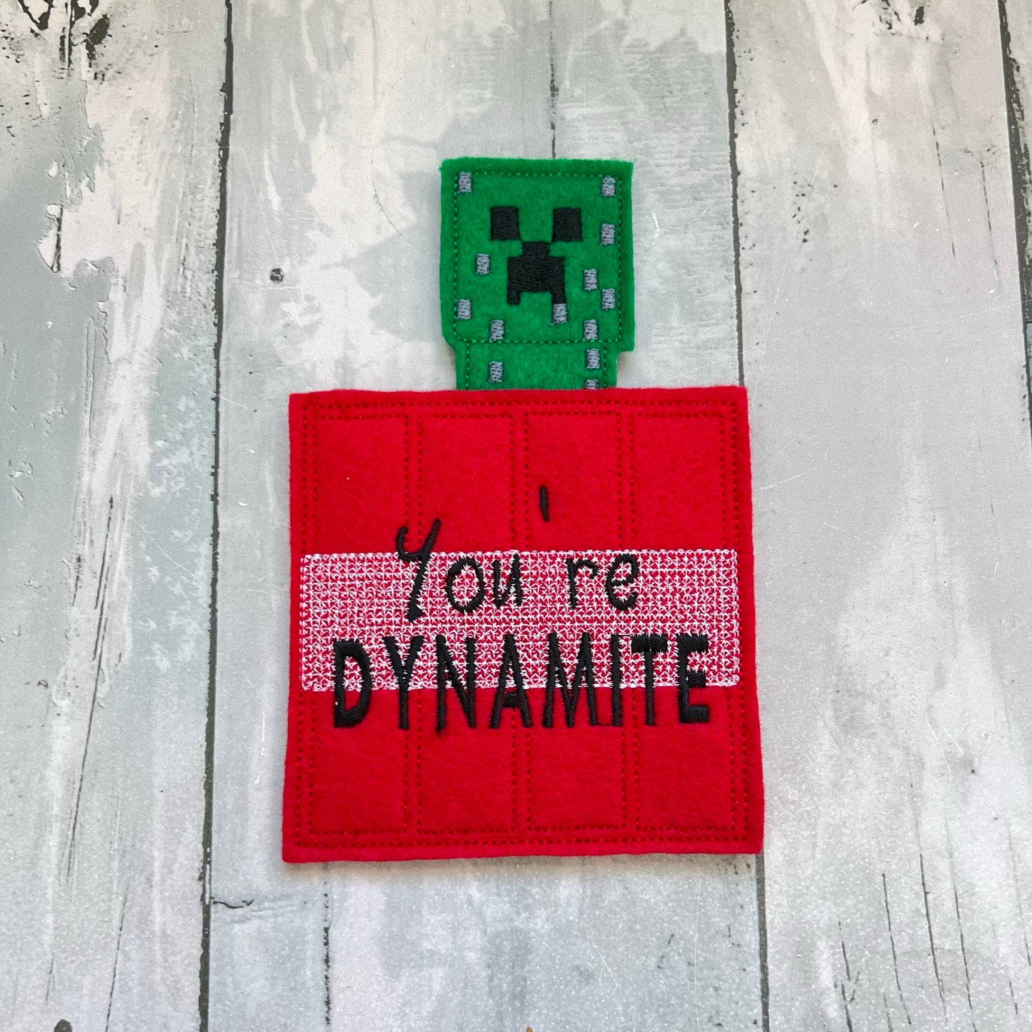 Dynamite Felt Finger Puppet with Pouch