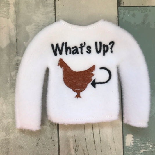 What's Up Chicken Butt Elf Sweater