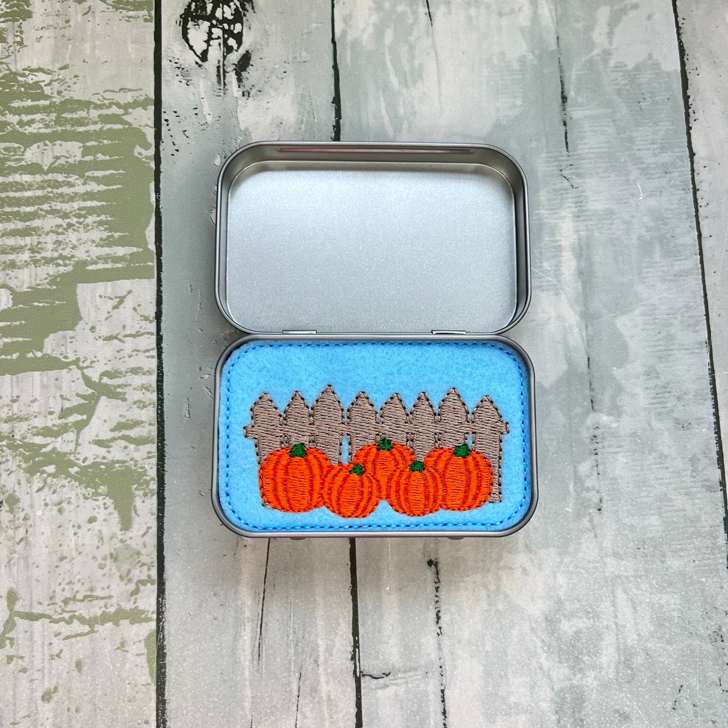 Pumpkin Farmer Felt Pocket Play Set With Tin