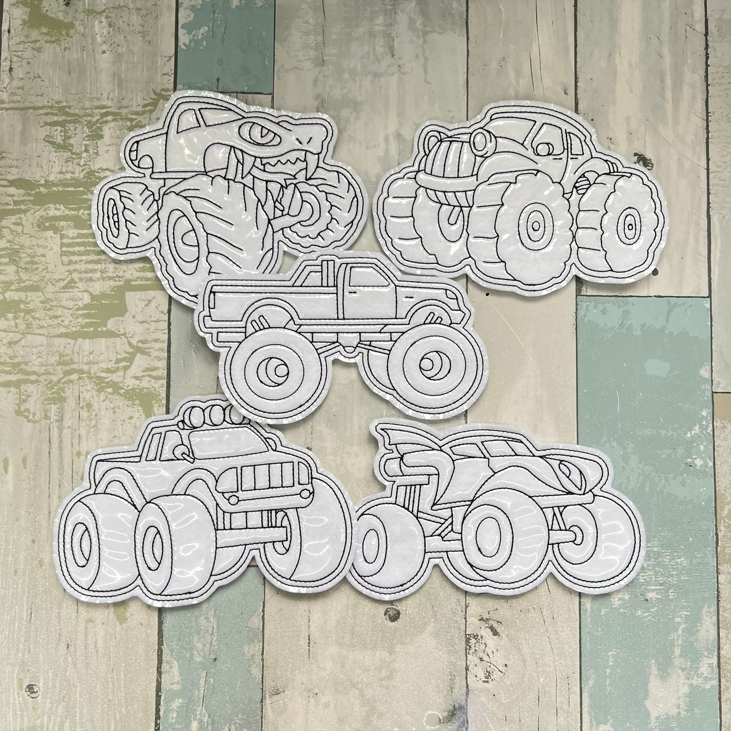 Monster Truck Colouring Dolls, Set #1