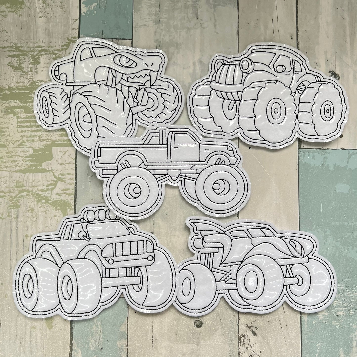 Monster Truck Colouring Dolls, Set #1