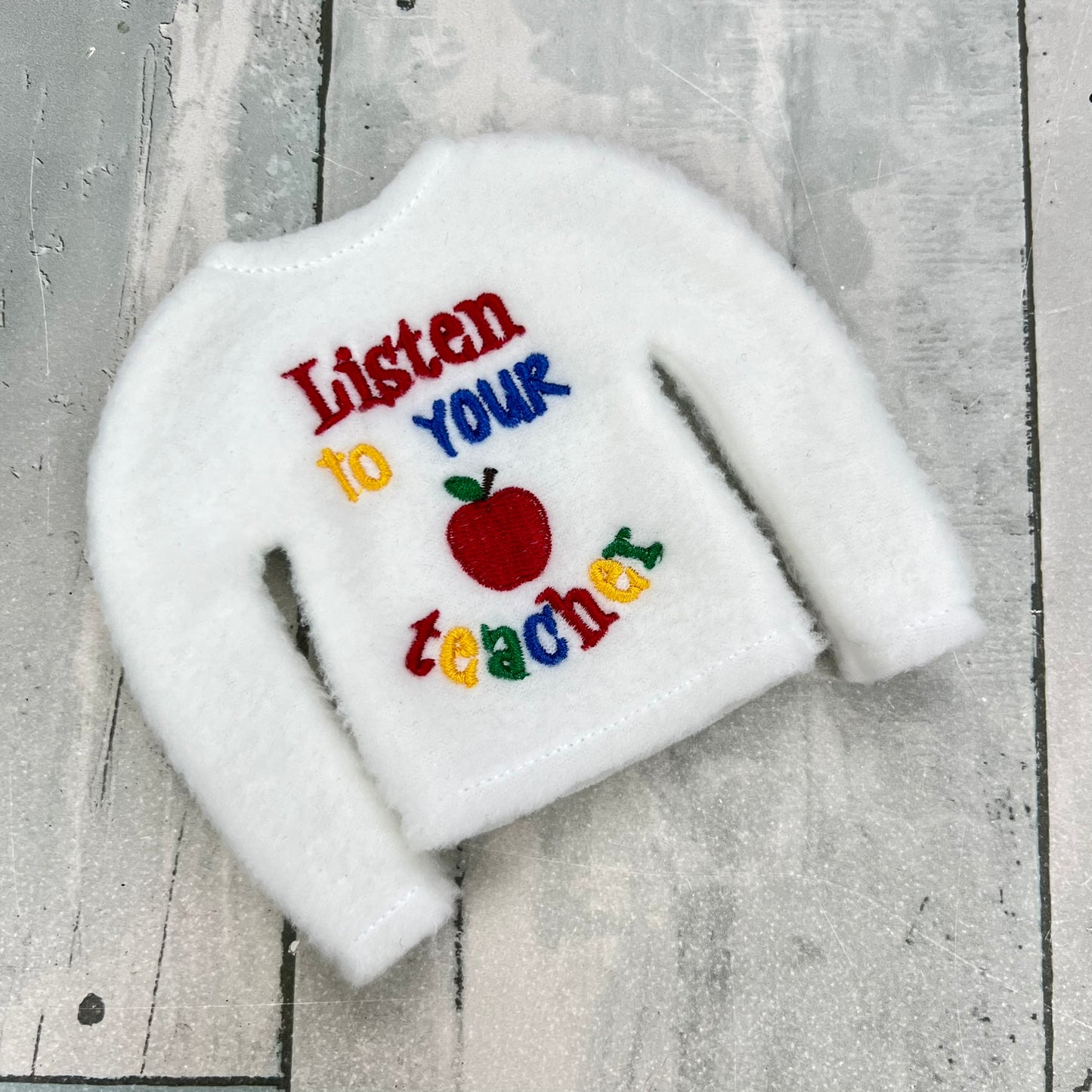 Listen To Your Teacher Elf Sweater