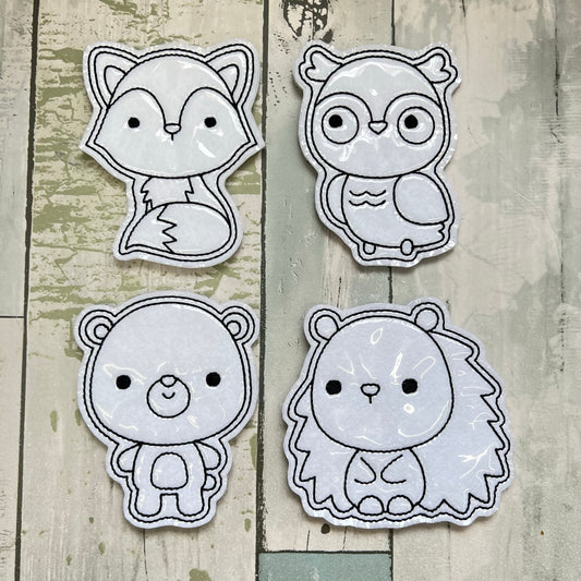 Woodland Animals (4x4 inch) Colouring Dolls