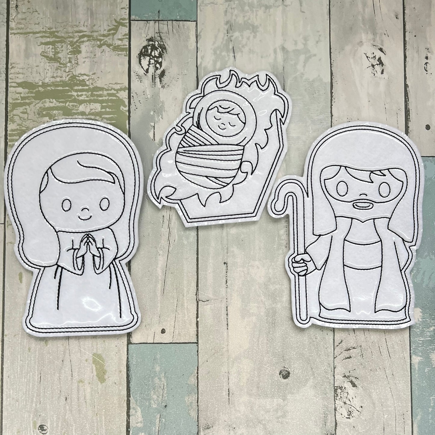 Nativity Colouring Dolls, Set #1