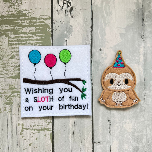 Sloth Felt Finger Puppet with Pouch