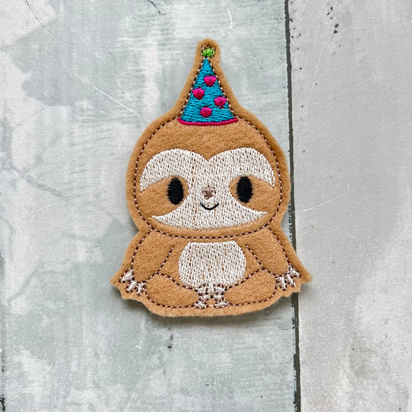 Sloth Felt Finger Puppet with Pouch