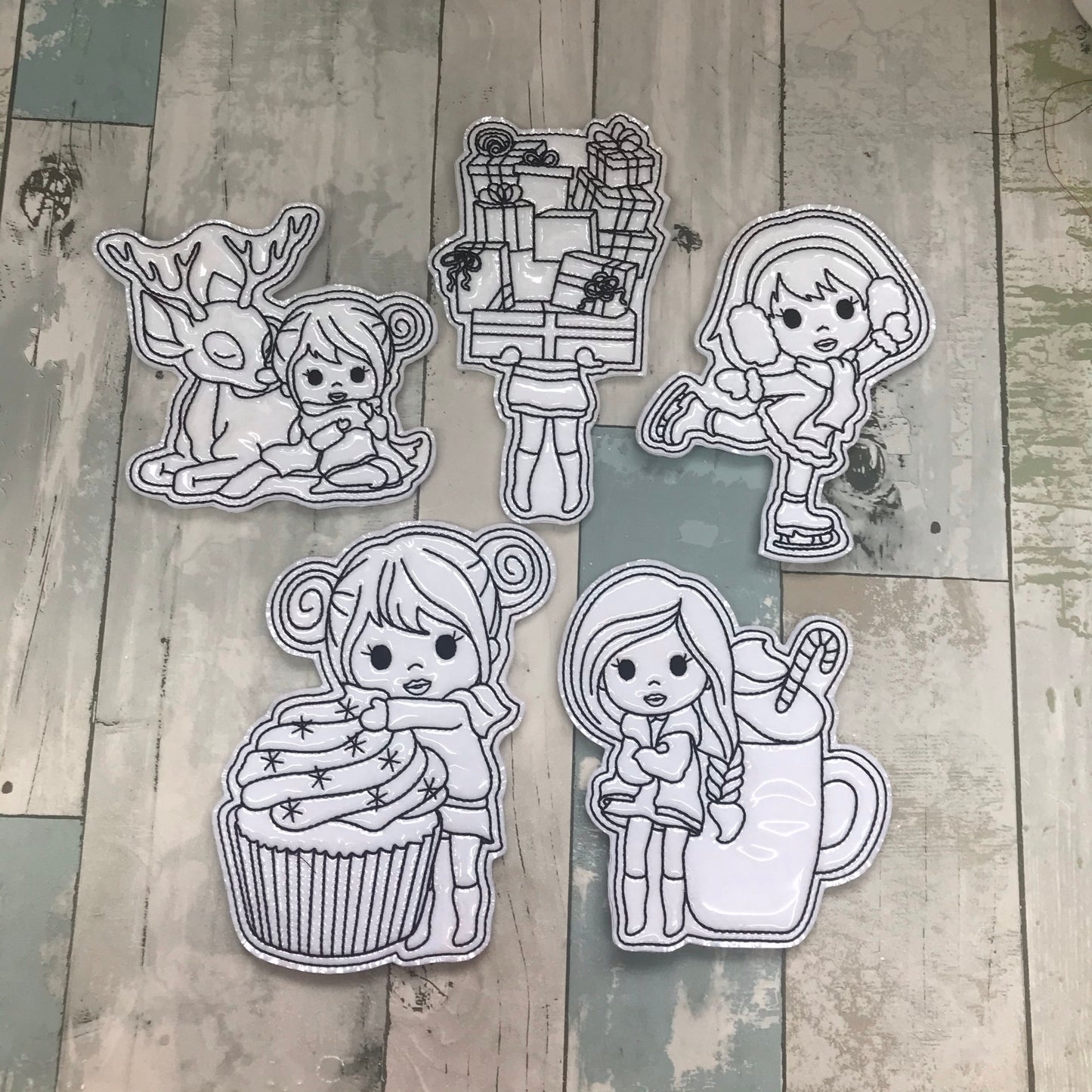 Christmas Activity Girl Colouring Dolls