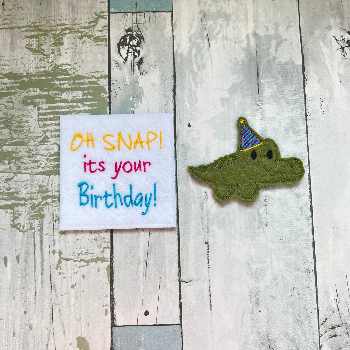 Alligator Felt Finger Puppet with Pouch