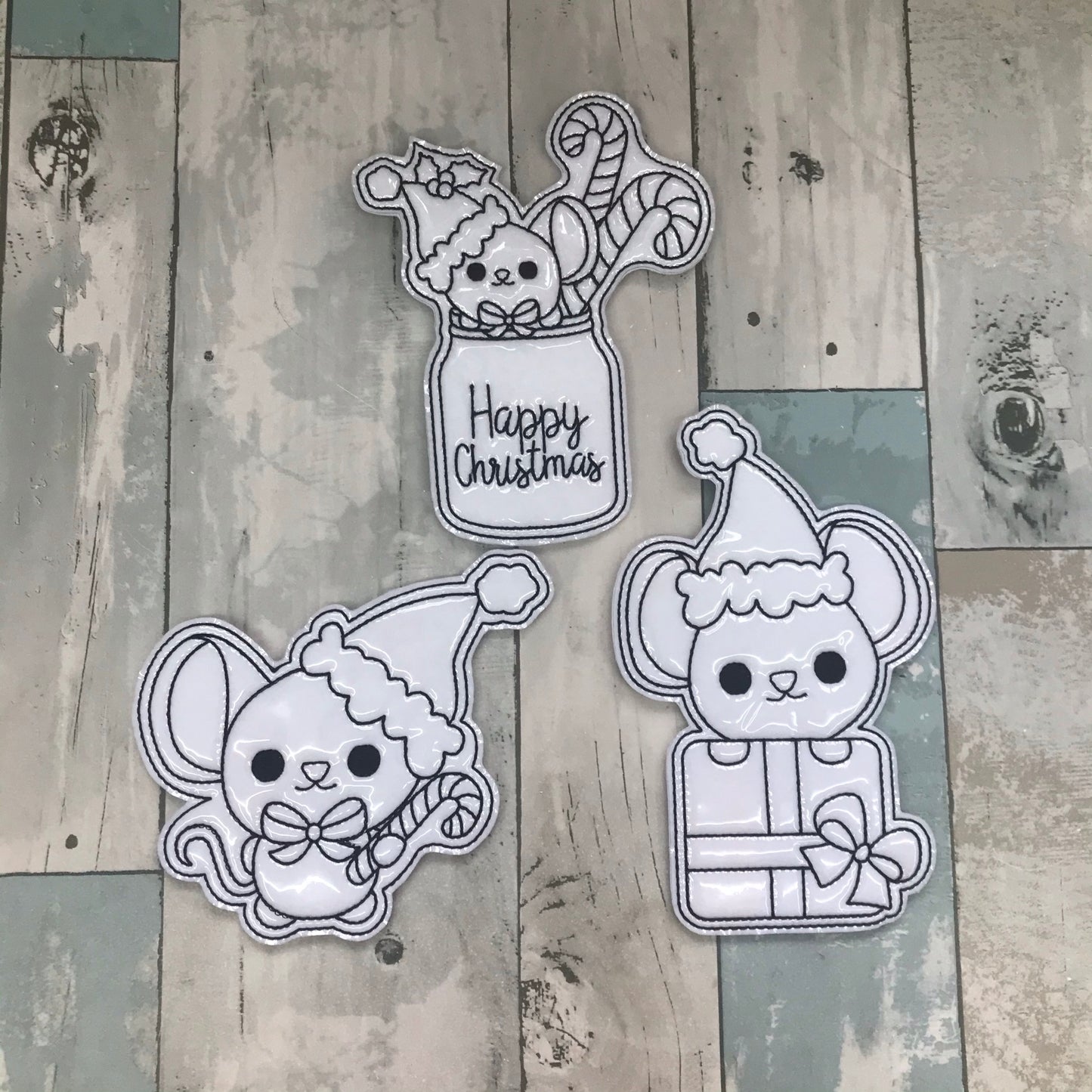 Santa Mouse Colouring Dolls