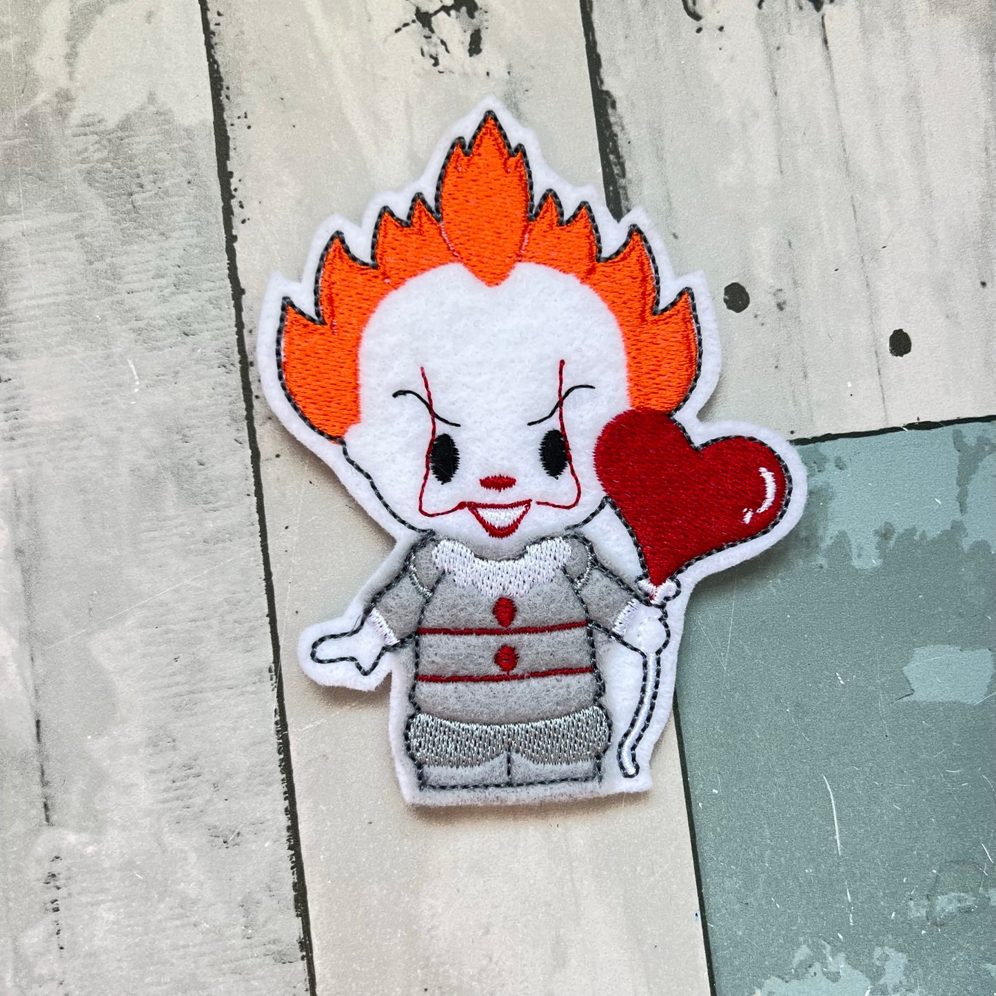 Clown Felt Finger Puppet with Pouch