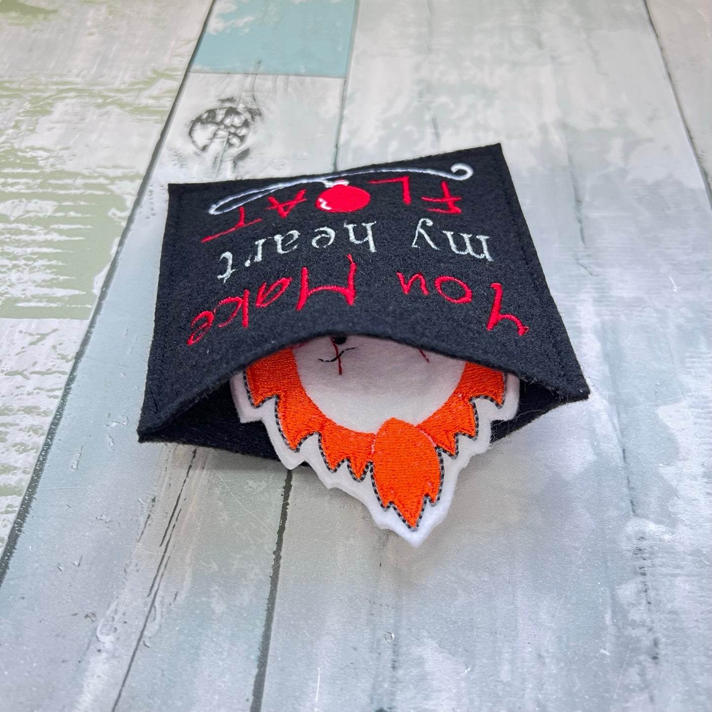 Clown Felt Finger Puppet with Pouch