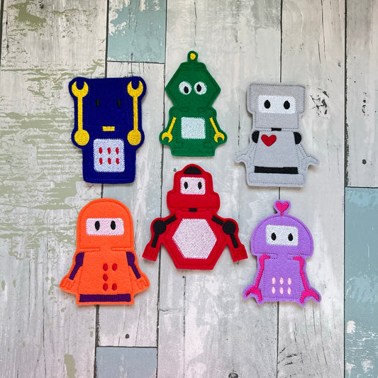 Robot Felt Finger Puppets