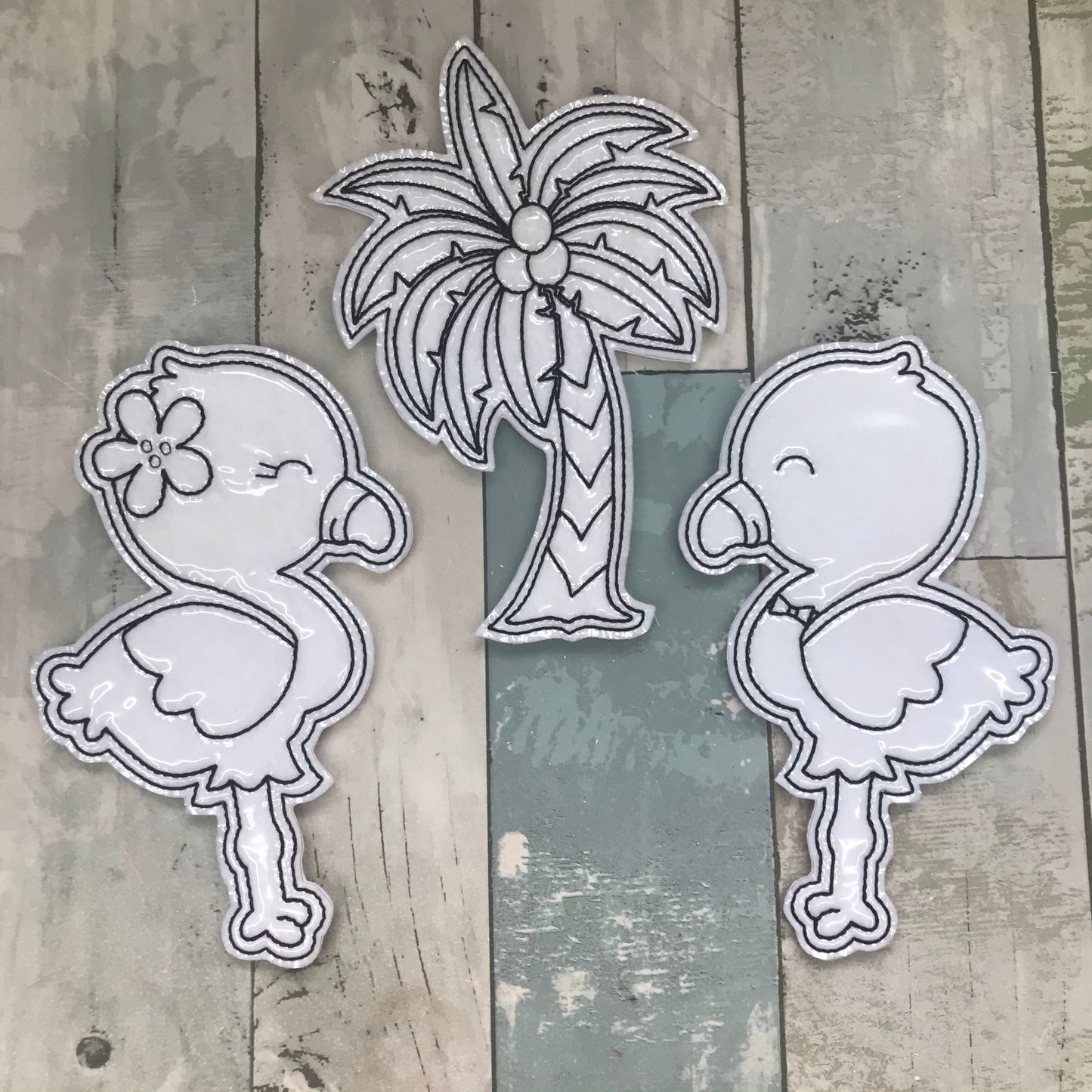 Flamingo Set 1 Colouring Dolls