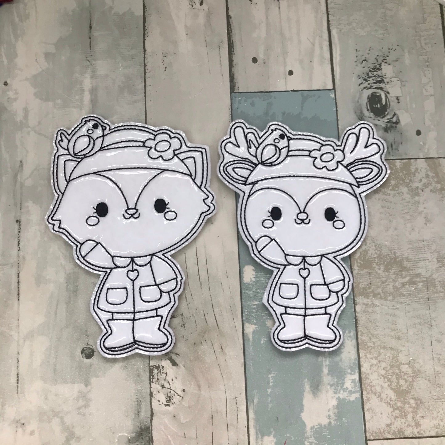Autumn Animals Colouring Dolls