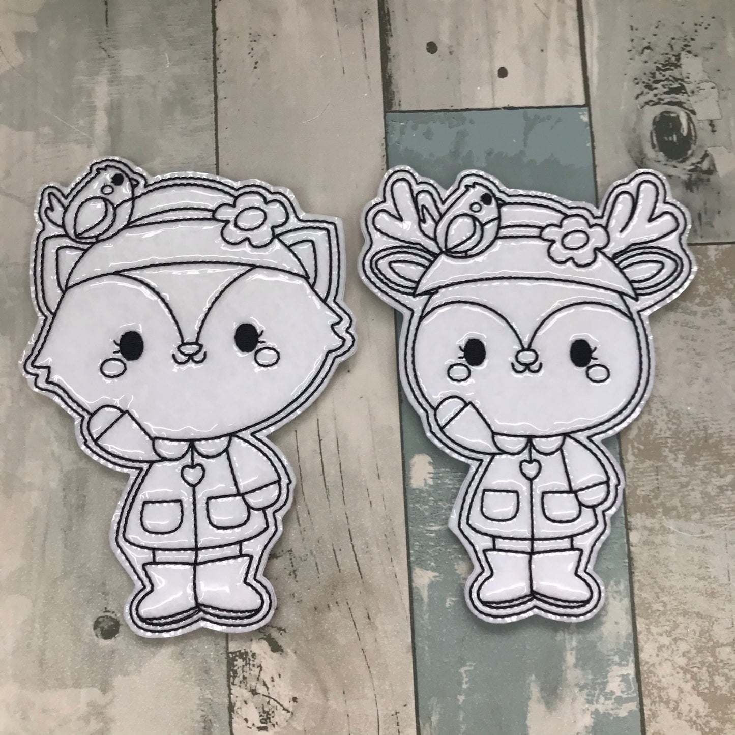 Autumn Animals Colouring Dolls