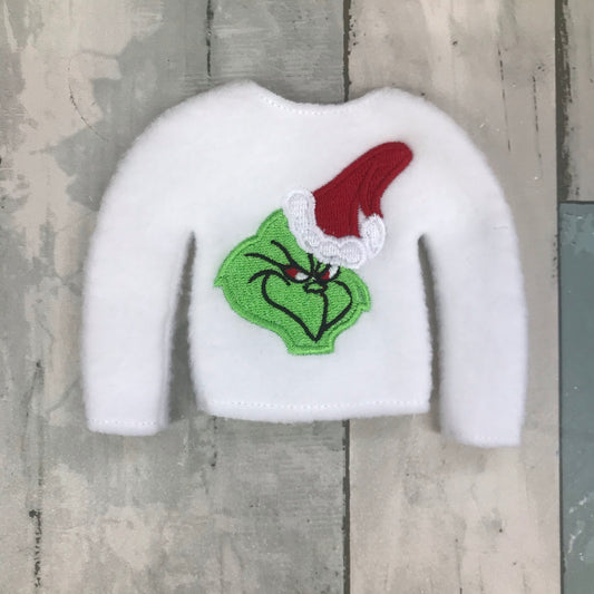 Mean Green with Santa Hat Elf Sweater