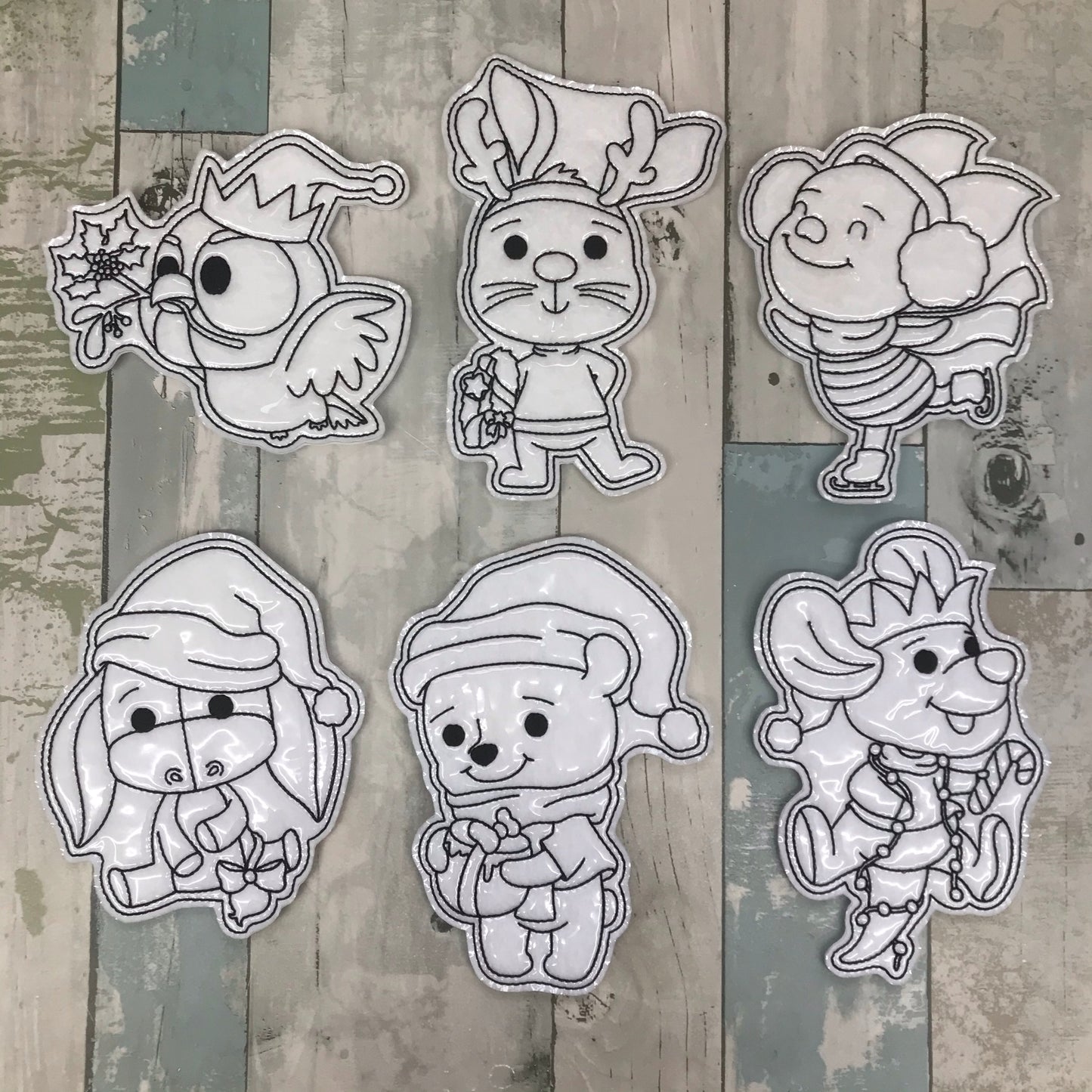 Christmas Bear & Friends Colouring Dolls