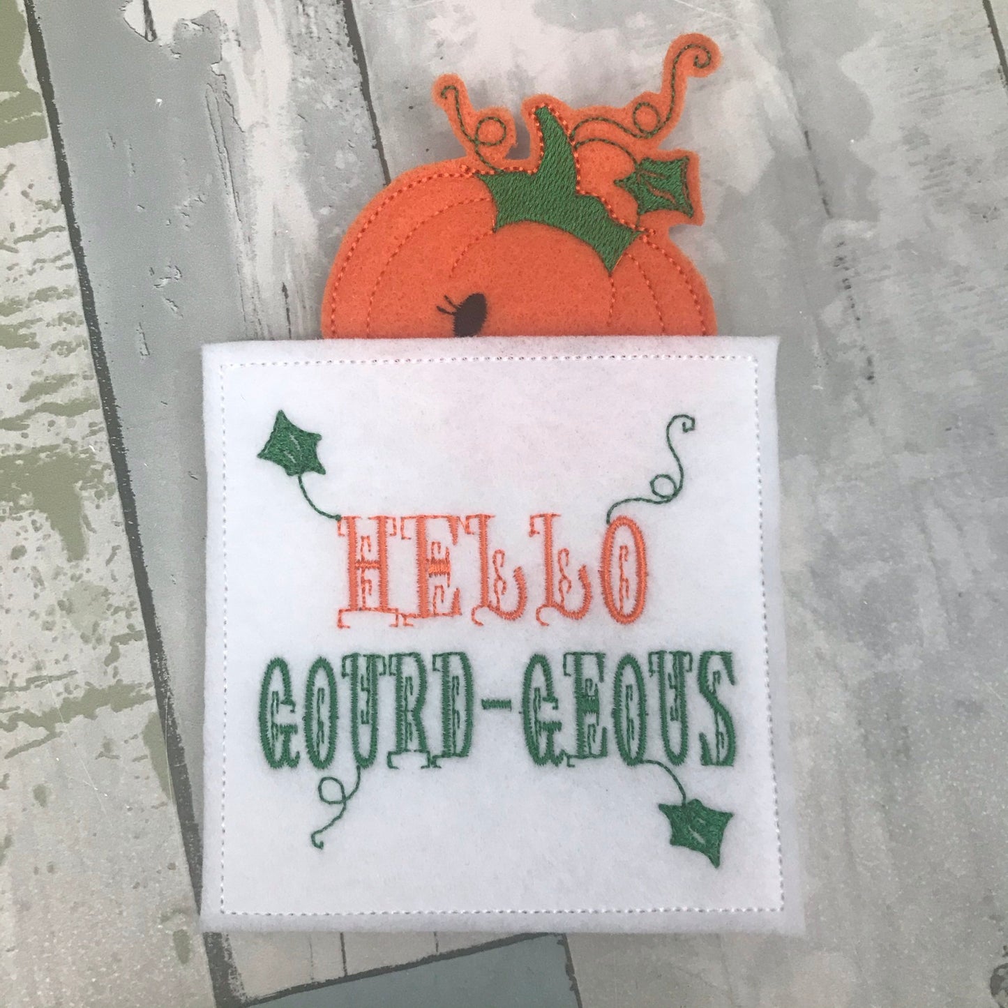 Hello Gourd-Geous Felt Finger Puppet with Pouch