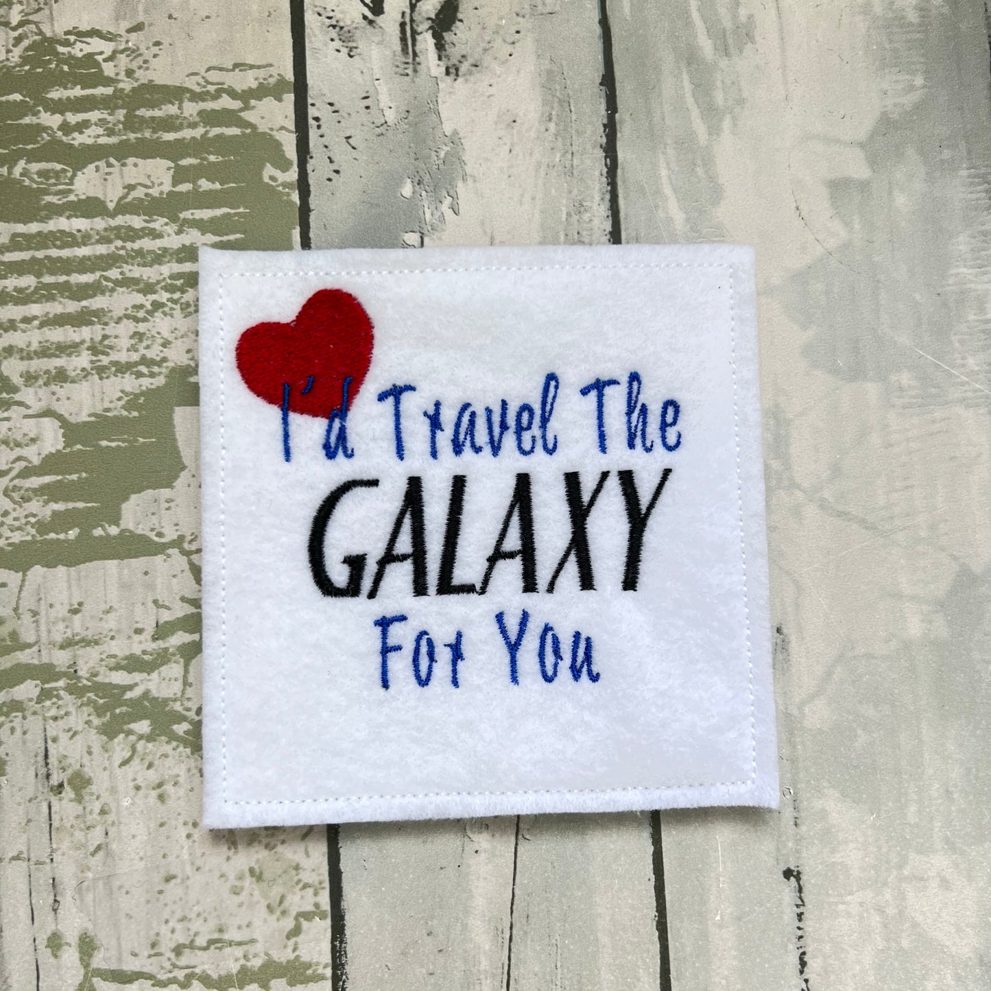 Blue Alien Felt Finger Puppet with Pouch