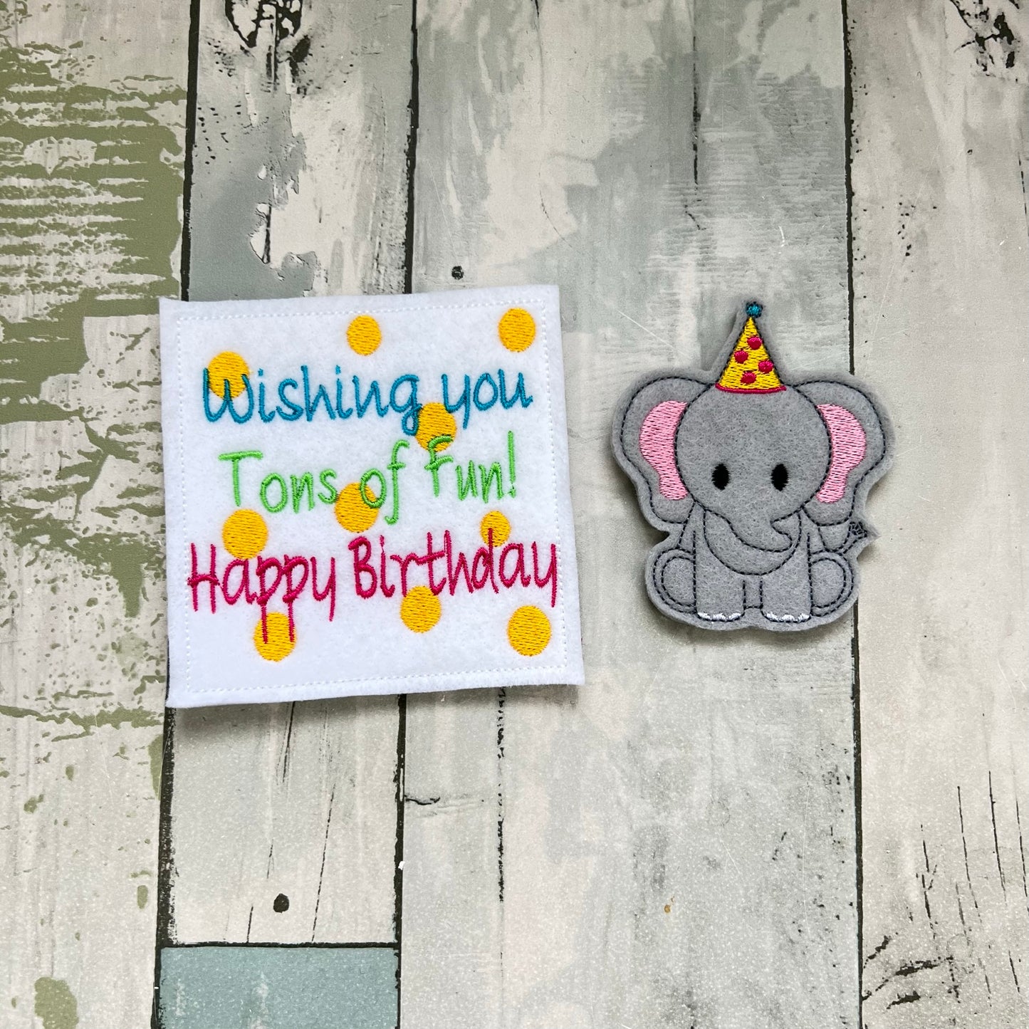 Elephant Felt Finger Puppet with Pouch