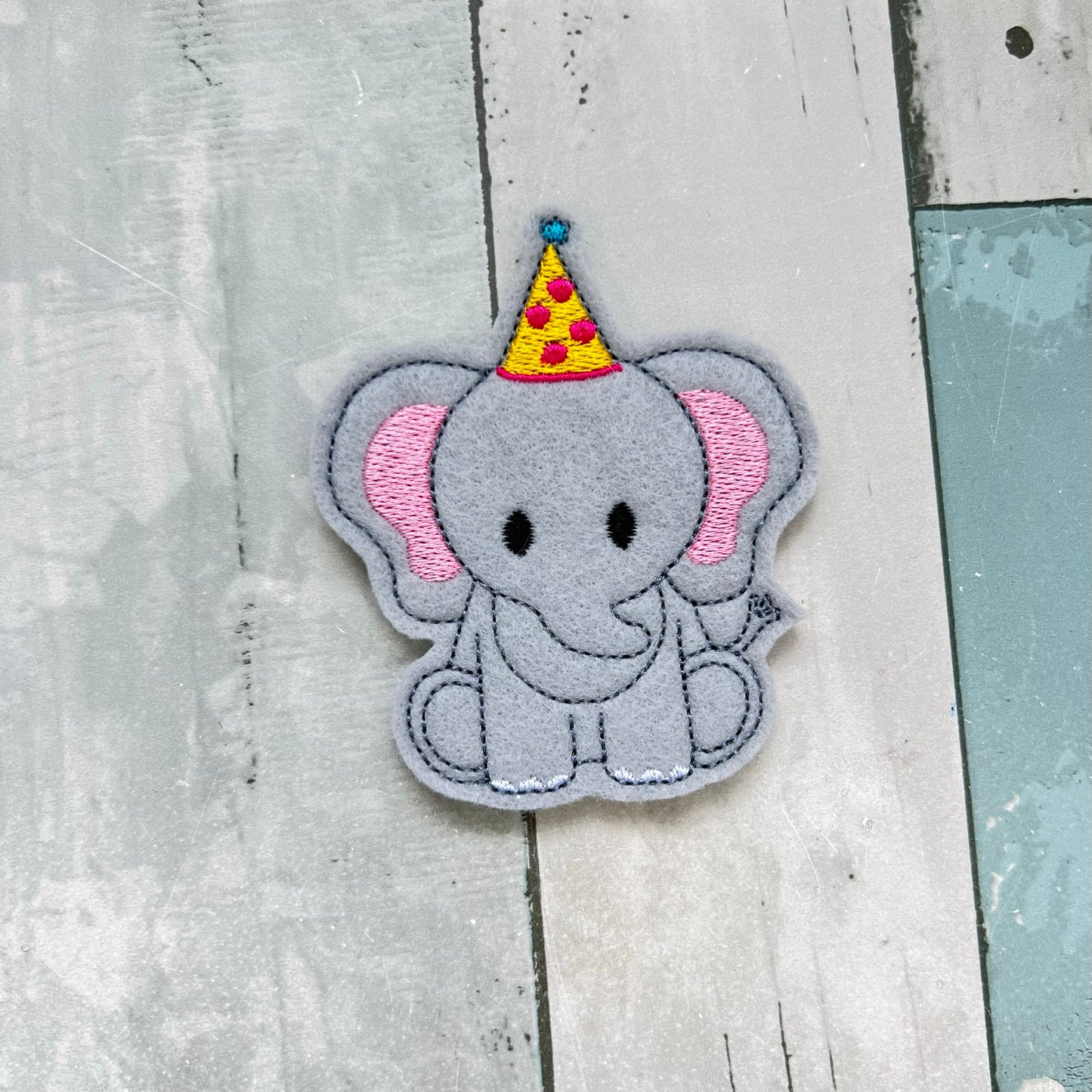 Elephant Felt Finger Puppet with Pouch