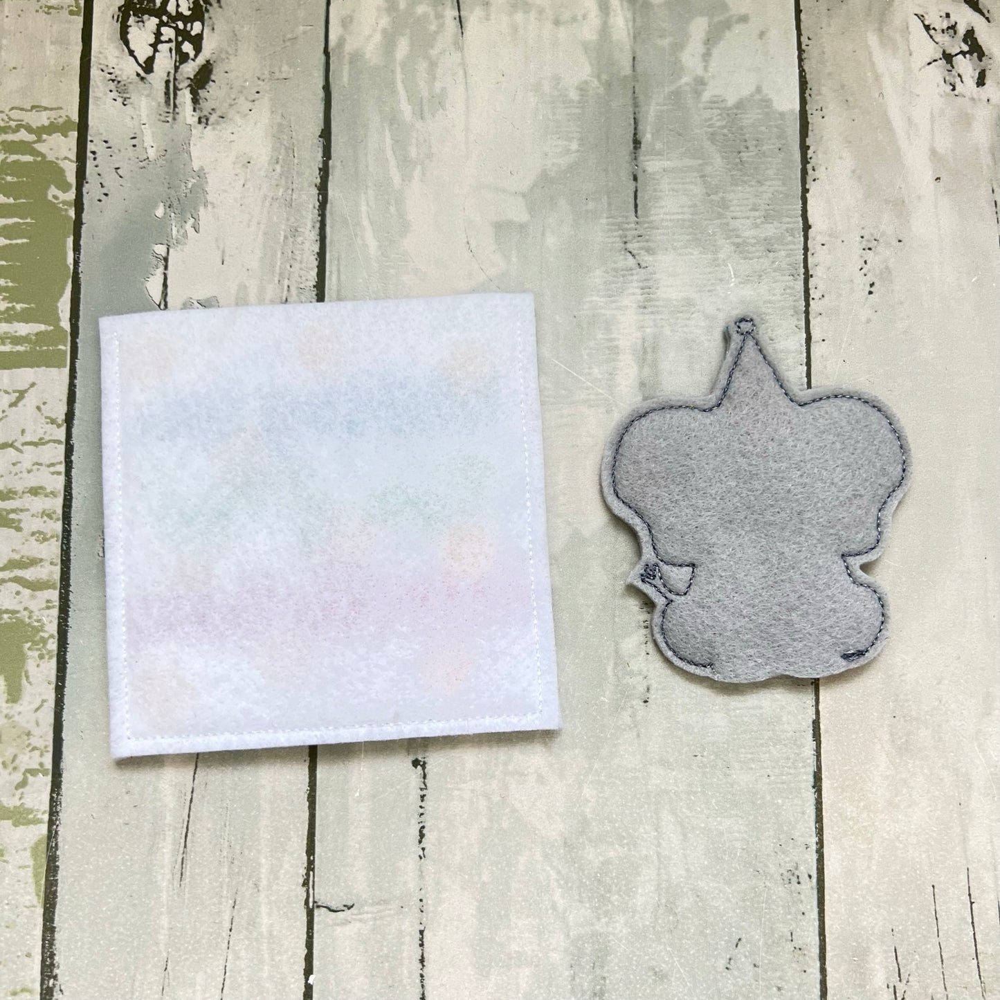 Elephant Felt Finger Puppet with Pouch