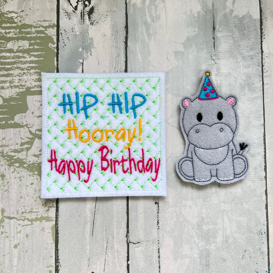 Hippo Felt Finger Puppet with Pouch